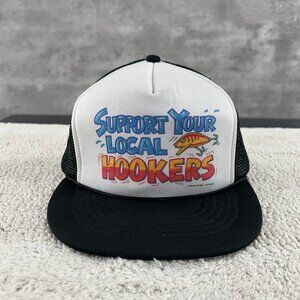 80S VINTAGE FISHING MESH SNAPBACK TRUCKER HAT OSFA FUNNY SAYING TWO TONE